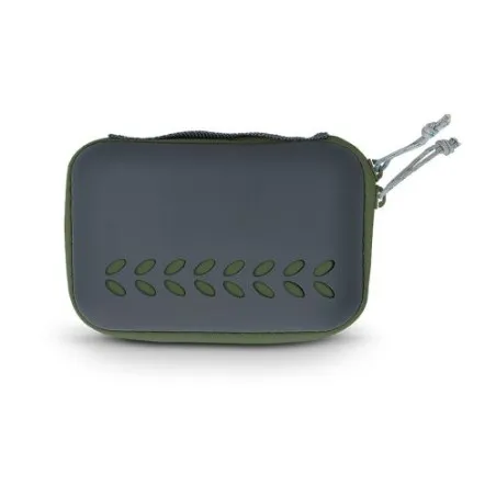 Serviette de sport microfibre avec boîte de rangement personnalisée Matières : PET recyclé Couleurs : noir marquage couleur écla