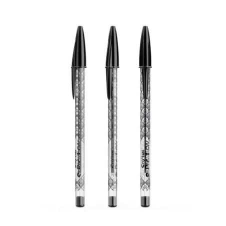 Stylo à bille personnalisée pas cher BIC® Cristal® Expression Matières : fer Couleurs : argenté objet promotionnel éco-responsab