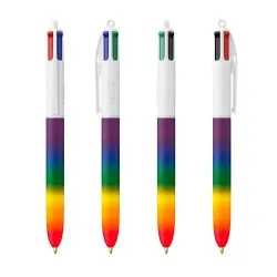 Stylo Pratique Personnalisé 4 Couleurs Rainbow Décor BIC® Matières : plastique Couleurs : noir 2