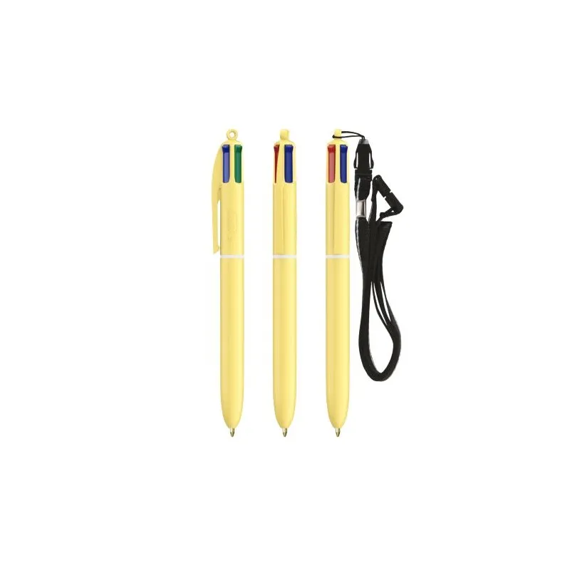 Stylo Innovant Pastel 4 Couleurs avec Lanyard BIC® Matières : acier inoxydable Couleurs : argenté cadeau client original