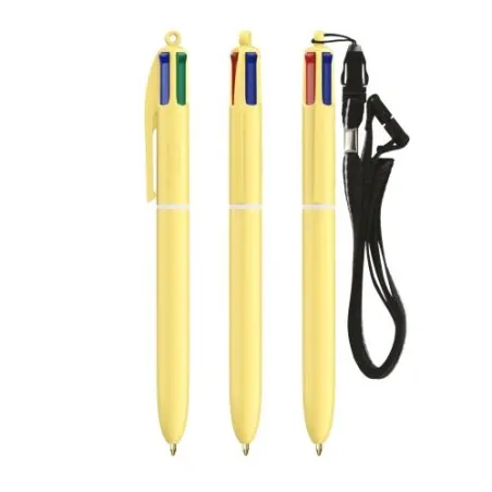 Stylo Innovant Pastel 4 Couleurs avec Lanyard BIC® Matières : acier inoxydable Couleurs : argenté cadeau client original
