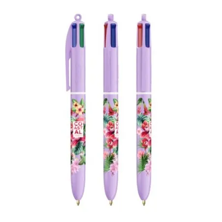 Stylo Innovant Pastel 4 Couleurs avec Lanyard BIC® Matières : bois Couleurs : brun personnalisation rapide en France