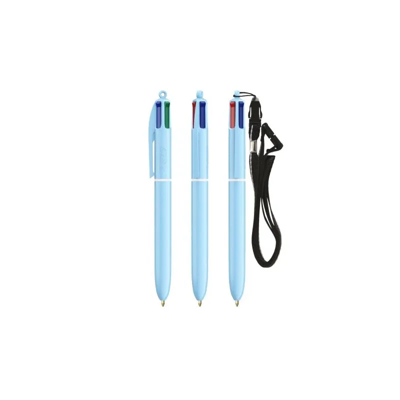 Stylo Innovant Pastel 4 Couleurs avec Lanyard BIC® Matières : PU Couleurs : blanc livraison express 24h 48h