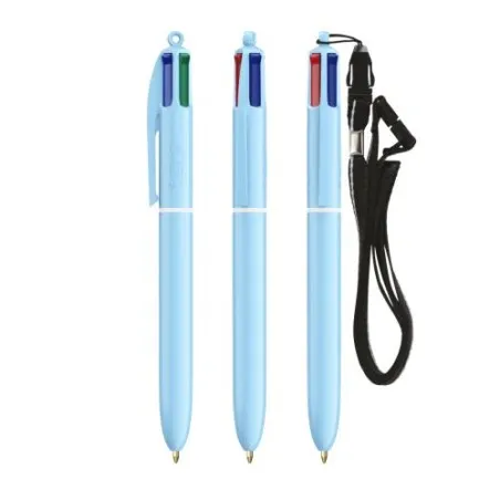 Stylo Innovant Pastel 4 Couleurs avec Lanyard BIC® Matières : PU Couleurs : blanc livraison express 24h 48h