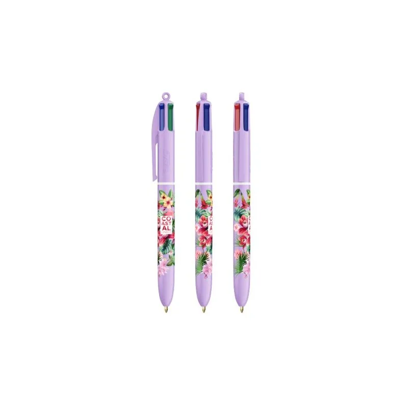 Stylo Personnalisé Unique et Créatif 4 Couleurs Pastel BIC® Matières : métal Couleurs : argenté accessoire événementiel unique