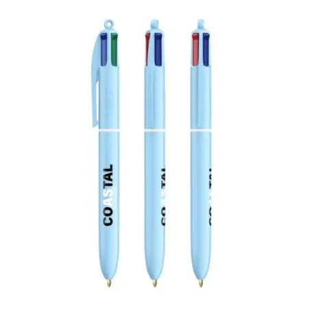 Stylo Personnalisé Unique et Créatif 4 Couleurs Pastel BIC® Matières : caoutchouc Couleurs : noir cadeau affaires élégant