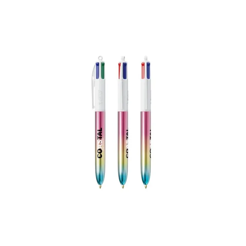 Stylo Multicouleurs Personnalisé Écologique 4 Couleurs Gradient BIC® Matières : MDF Couleurs : multicolore