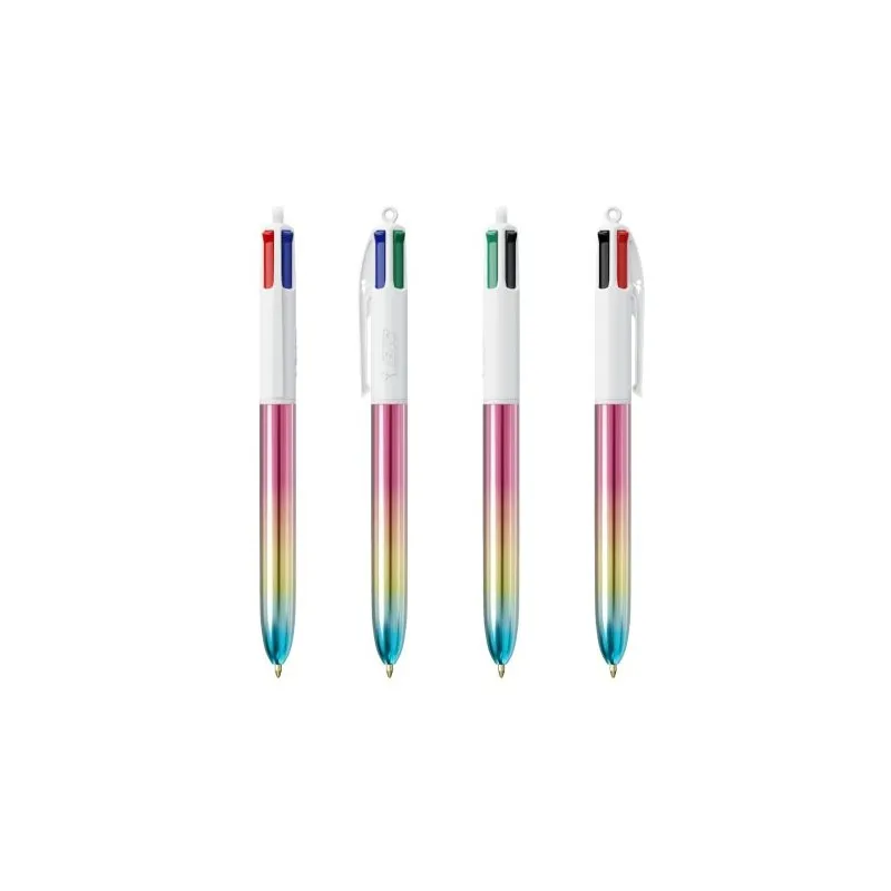 Stylo Multicouleurs Personnalisé Écologique 4 Couleurs Gradient BIC® Matières : MDF Couleurs : multicolore personnalisable avec 