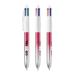 Stylo Publicitaire Bicolor à 4 Couleurs BIC® Matières : verre Couleurs : translucide Contenance : 378 ml