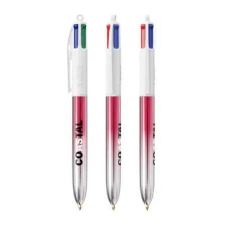 Stylo Publicitaire Bicolor à 4 Couleurs BIC® Matières : verre Couleurs : translucide Contenance : 378 ml
