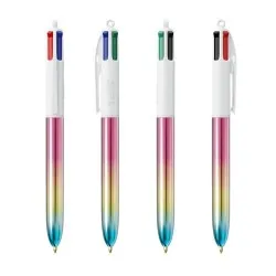 Stylo Publicitaire Unique 4 Couleurs® Gradient avec Lanyard BIC® Matières : acier inoxydable Couleurs : argenté Contenance : 500 2