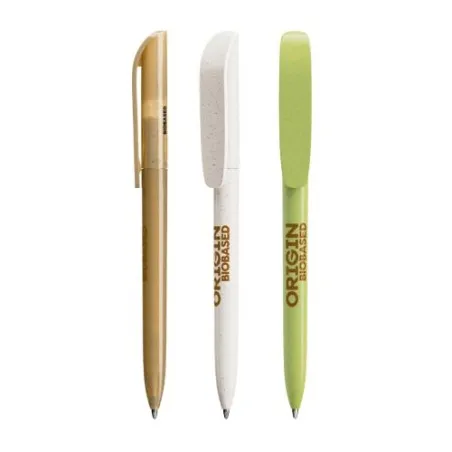 Stylo Écologique Personnalisé Super Clip Origin BIC® pas cher Matières : ABS Couleurs : blanc objet publicitaire robuste