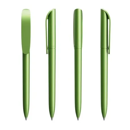 Stylo à bille personnalisable glacé - BIC® Super Clip Matières : cuir recyclé Couleurs : bleu foncé goodies personnalisé en stoc