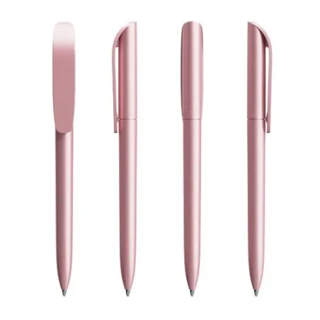 Stylo à bille personnalisable glacé - BIC® Super Clip Matières : cuir recyclé Couleurs : taupe impression logo haute qualité