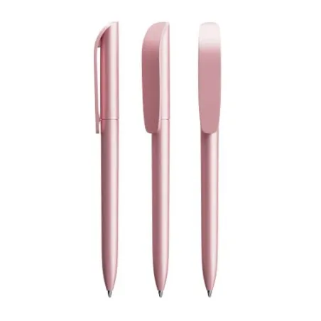 Stylo à bille personnalisable glacé - BIC® Super Clip Matières : cuir recyclé Couleurs : taupe cadeau collaborateur premium