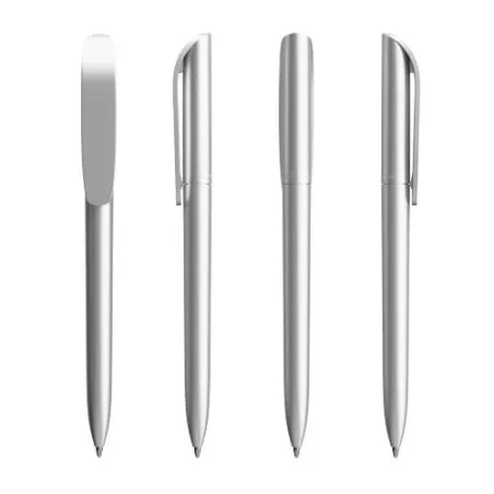 Stylo à bille personnalisable glacé - BIC® Super Clip Matières : cuir recyclé Couleurs : noir cadeau collaborateur premium