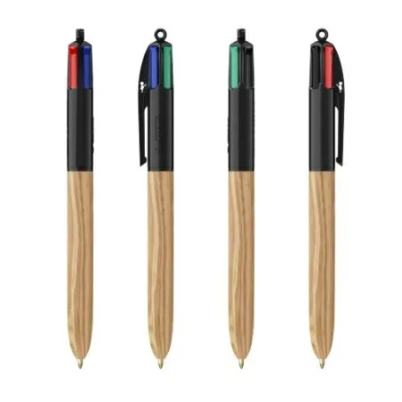 Stylo Écologique 4 Couleurs en Bois avec Lanière BIC® Matières : polyester Couleurs : noir personnalisation rapide en France
