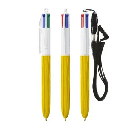 Stylo Écologique 4 Couleurs en Bois avec Lanière BIC® Matières : polyester Couleurs : vert cadeau affaires élégant
