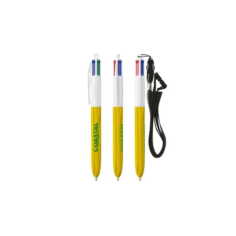 Stylo Écologique 4 Couleurs en Bois avec Lanière BIC® Matières : polyester Couleurs : vert personnalisable avec votre logo