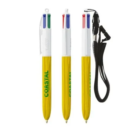 Stylo Écologique 4 Couleurs en Bois avec Lanière BIC® Matières : polyester Couleurs : vert personnalisable avec votre logo