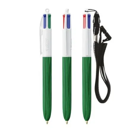 Stylo Écologique 4 Couleurs en Bois avec Lanière BIC® Matières : PU Couleurs : bleu marine goodies personnalisé en stock