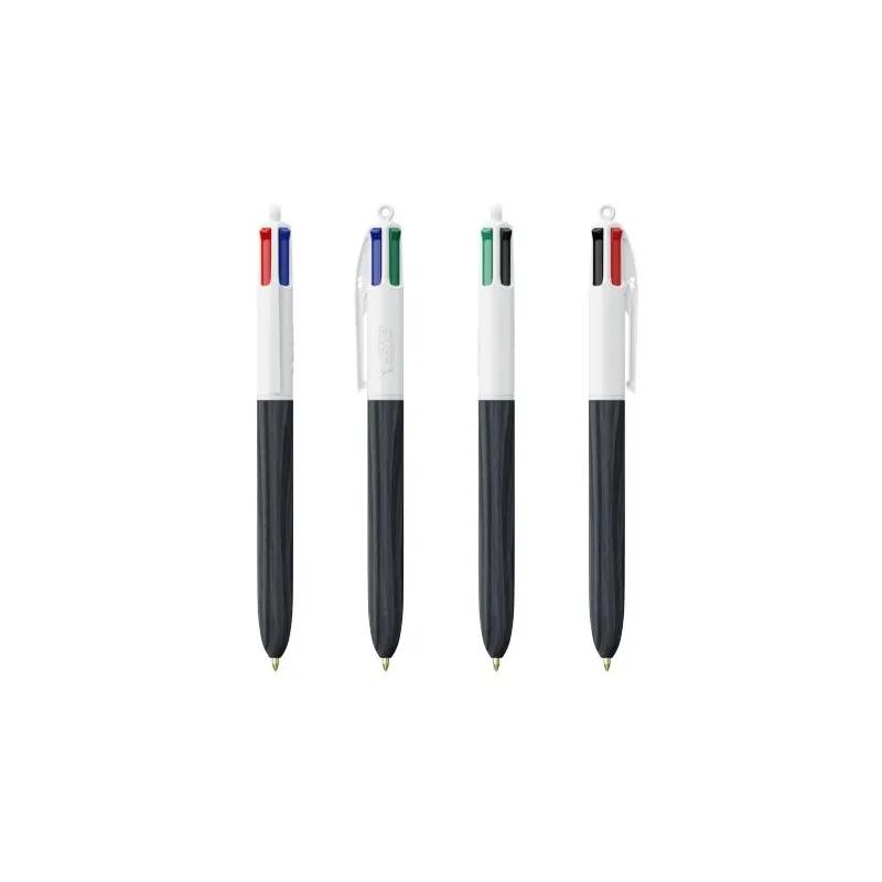 Stylo Écologique 4 Couleurs en Bois avec Lanière BIC® Matières : PU Couleurs : noir marquage laser ultra précis