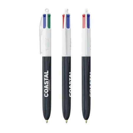Stylo Écologique 4 Couleurs en Bois avec Lanière BIC® Matières : PU Couleurs : noir cadeau client original