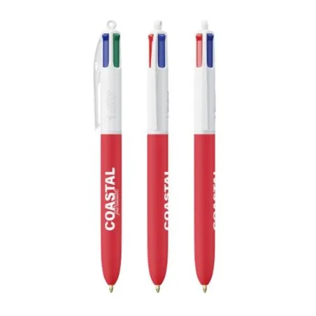 Stylo personnalisé multicouleurs avec lanyard BIC® 4 Couleurs Soft Couleurs : blanc cadeau collaborateur premium