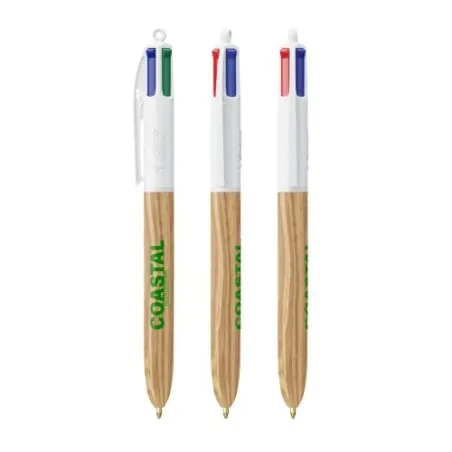 Stylo Écologique 4 Couleurs Personnalisé Wood Style BIC® Matières : bois Couleurs : bleu royal impression haute définition