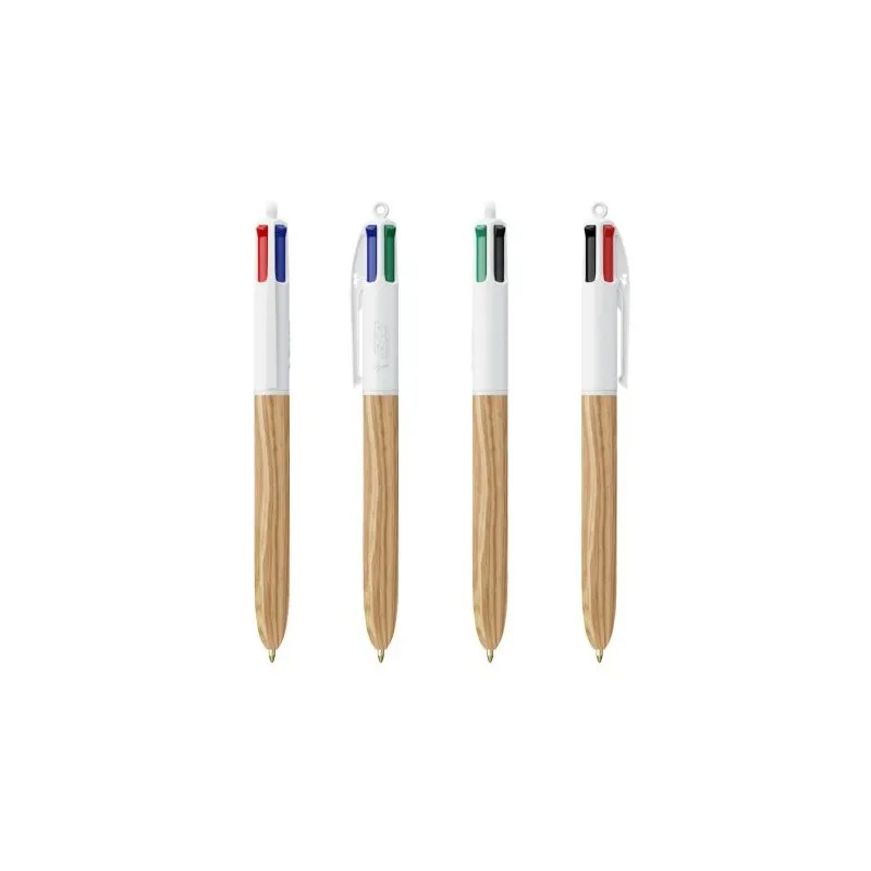 Stylo Écologique 4 Couleurs Personnalisé Wood Style BIC® Matières : bois Couleurs : bleu marquage laser ultra précis