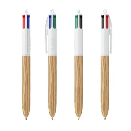 Stylo Écologique 4 Couleurs Personnalisé Wood Style BIC® Matières : bois Couleurs : bleu marquage laser ultra précis