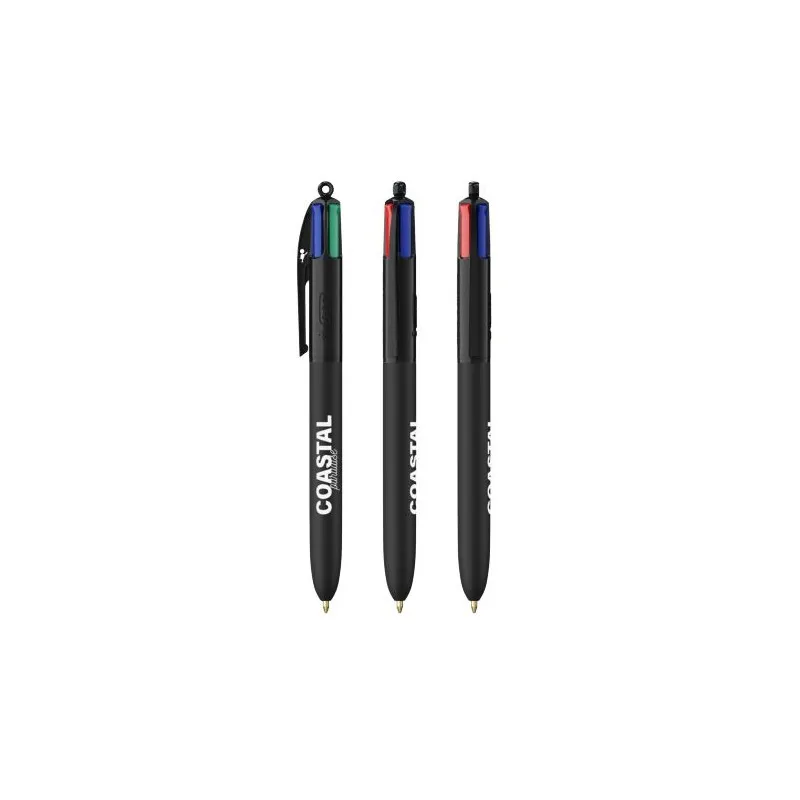 Stylo Écologique Personnalisé 4 Couleurs Soft BIC® Matières : polyester Couleurs : noir livraison express 24h 48h