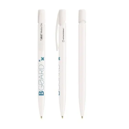 Stylo bille personnalisé antimicrobien écologique BIC® Media Clic BGUARD™ Matières : polyester Couleurs : noir