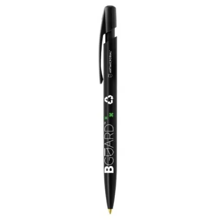 Stylo bille personnalisé antimicrobien écologique BIC® Media Clic BGUARD™ Matières : polyester Couleurs : noir goodies publicita