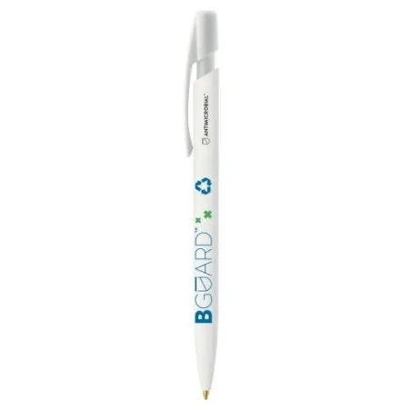 Stylo bille personnalisé antimicrobien écologique BIC® Media Clic BGUARD™ Matières : polyester Couleurs : vert cadeau entreprise