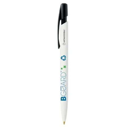 Stylo bille personnalisé antimicrobien écologique BIC® Media Clic BGUARD™ Matières : polyester Couleurs : vert impression haute 