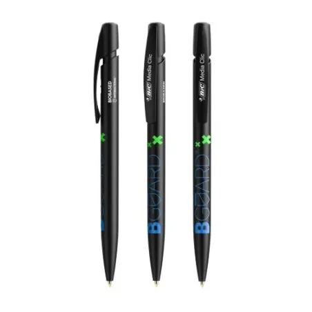 Stylo Antibactérien Écologique Personnalisé BIC® Media Clic BIO Based BGUARD™ Matières : aluminium Couleurs : rouge livraison ex