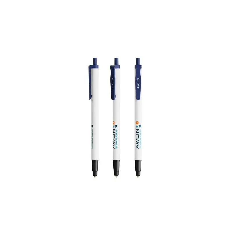 Stylo à bille écologique personnalisé Clic Stic Ecolutions® BIC® - 12 pièces Matières : aluminium recyclé&nbsp; Couleurs : bleu impre