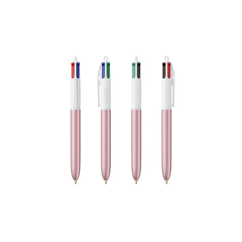 Stylo personnalisé 4 couleurs glacé avec lanyard BIC® pas cher Matières : aluminium recyclé&nbsp; Couleurs : noir impression logo hau