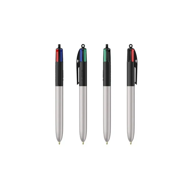 Stylo Bille Personnalisé 4 Couleurs Glacé Fiable pas cher BIC® Round Stic® BGUARD™ Matières : aluminium recyclé&nbsp; Couleurs : vert
