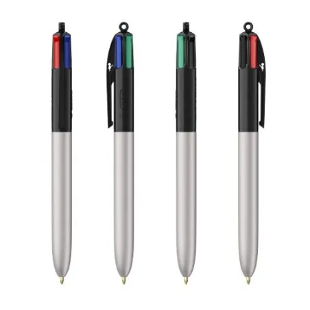 Stylo Bille Personnalisé 4 Couleurs Glacé Fiable pas cher BIC® Round Stic® BGUARD™ Matières : aluminium recyclé&nbsp; Couleurs : vert