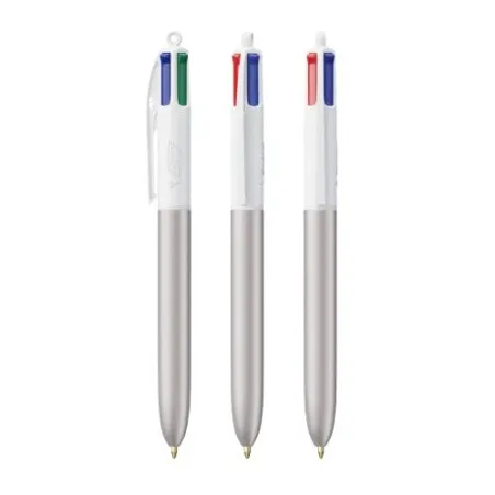 Stylo Bille Personnalisé 4 Couleurs Glacé Fiable pas cher BIC® Round Stic® BGUARD™ Matières : aluminium recyclé&nbsp; Couleurs : noir