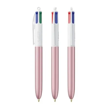 Stylo Bille Personnalisé 4 Couleurs Glacé Fiable pas cher BIC® Round Stic® BGUARD™ Matières : aluminium recyclé&nbsp; Couleurs : arge