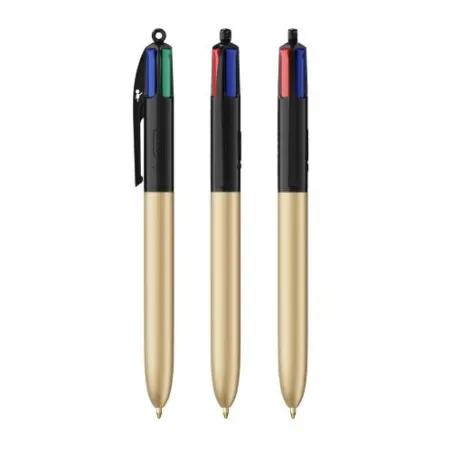 Stylo Bille Personnalisé 4 Couleurs Glacé Fiable pas cher BIC® Round Stic® BGUARD™ Matières : aluminium recyclé&nbsp; Couleurs : roug
