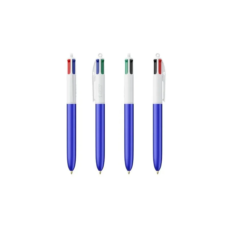 Stylo Bille Personnalisé 4 Couleurs Glacé Fiable pas cher BIC® Round Stic® BGUARD™ Couleurs : blanc accessoire événementiel uniq