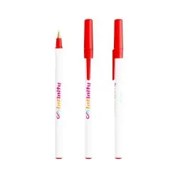 Stylo Bille Écologique Personnalisé Round Stic® BIC® Matières : bambou Couleurs : blanc 2