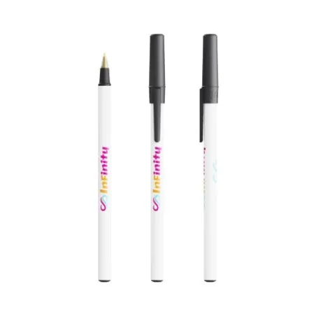 Stylo Bille Écologique Personnalisé Round Stic® BIC® Couleurs : blanc cadeau entreprise pas cher
