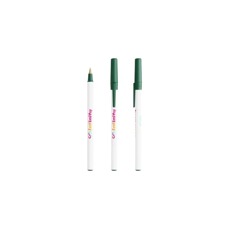 Stylo Bille Écologique Personnalisé Round Stic® BIC® Couleurs : blanc livraison express 24h 48h