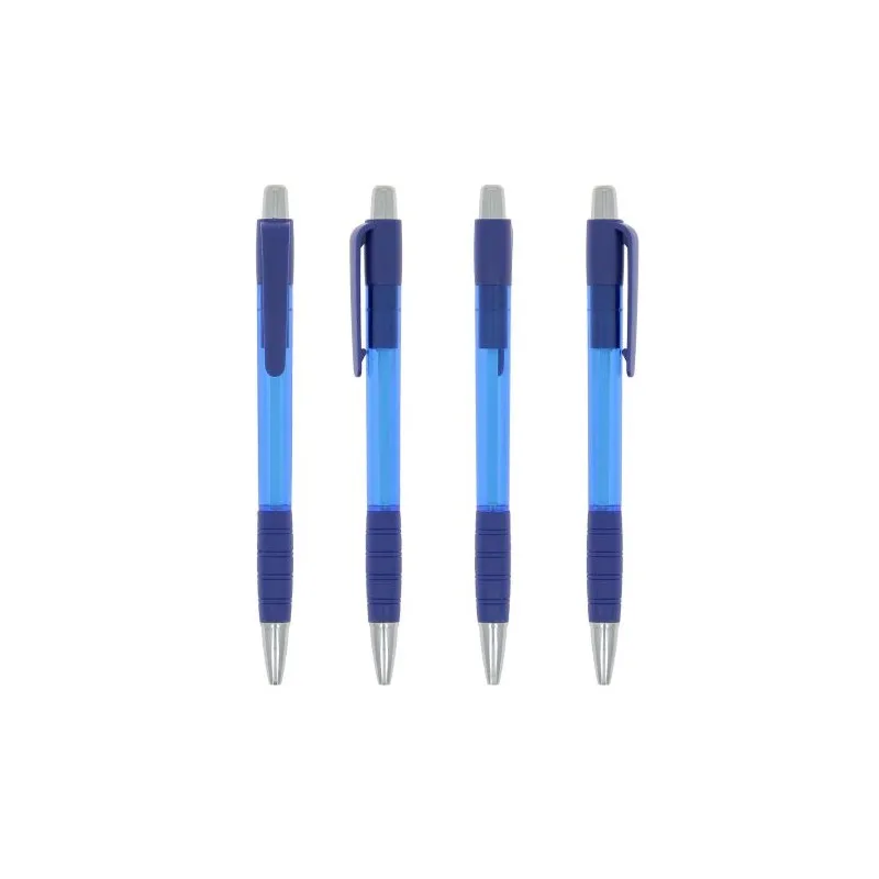 Stylo Écologique Personnalisé Striped Grip pas cher Matières : polypropylène (PP) Couleurs : bleu marquage couleur éclatante