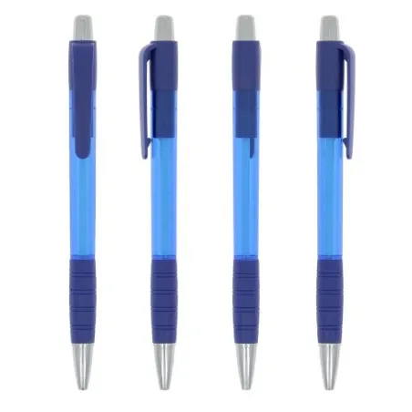 Stylo Écologique Personnalisé Striped Grip pas cher Matières : polypropylène (PP) Couleurs : bleu marquage couleur éclatante